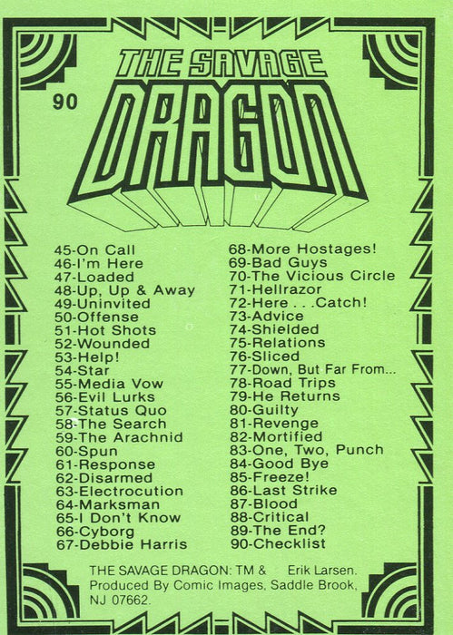 Savage Dragon Base Card Set 90 Cards Comic Images 1992   - TvMovieCards.com