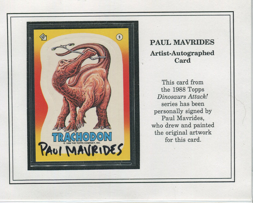 Dinosaurs Attack 1988 Topps Artist Paul Mavrides Autograph Sticker Card #9   - TvMovieCards.com