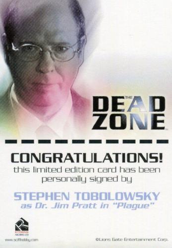 Dead Zone Seasons 1 & 2 Stephen Tobolowsky as Dr. Jim Pratt Autograph Card   - TvMovieCards.com