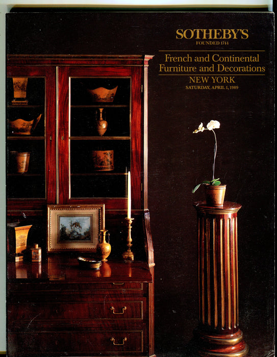 Sothebys Auction Catalog April 1 1989 French & Continental Furniture Decorations   - TvMovieCards.com