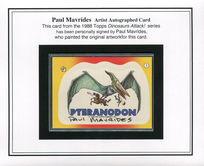 Dinosaurs Attack 1988 Topps Artist Paul Mavrides Autograph Sticker Card #7   - TvMovieCards.com