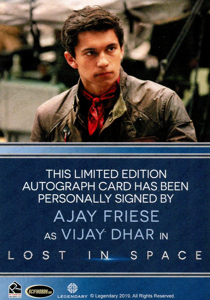 Lost in Space Season 1 Ajay Friese as Vijay Dhar Autograph Card   - TvMovieCards.com