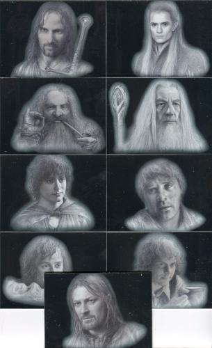 Lord of the Rings Masterpieces Series One Silver Chase Card Set 9 Cards - TvMovieCards.com