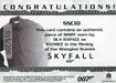 James Bond Autographs & Relics Patrice Relic Costume Card SSC18 #015/200   - TvMovieCards.com
