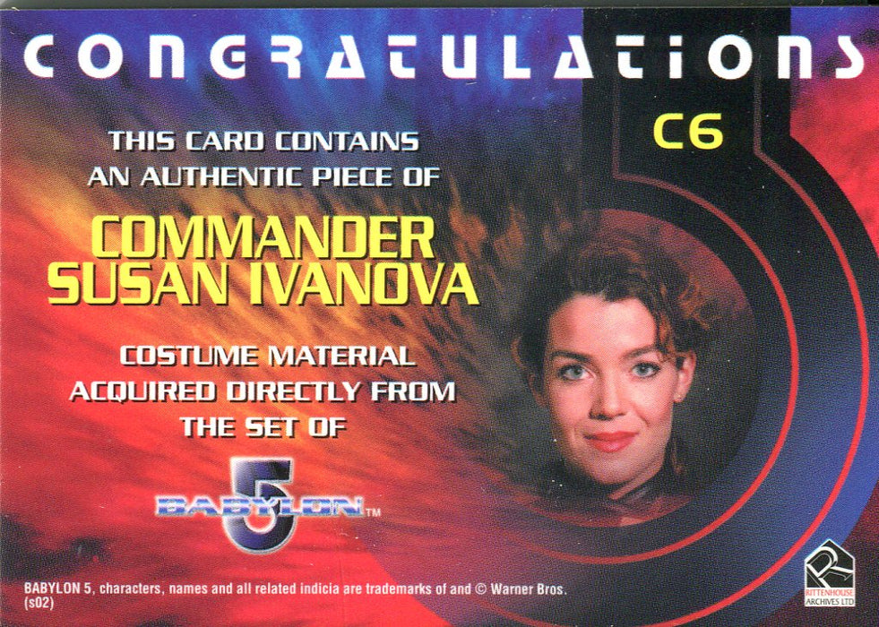 Babylon 5 Complete Commander Susan Ivanova Costume Card C6   - TvMovieCards.com