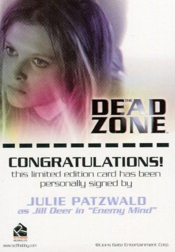 Dead Zone Seasons 1 & 2 Julie Patzwald as Jill Deer Autograph Card   - TvMovieCards.com