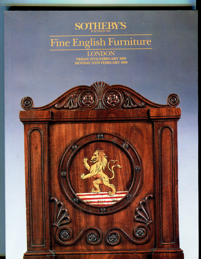 Sothebys Auction Catalog February 10 & 13 1989 Fine English Furniture   - TvMovieCards.com