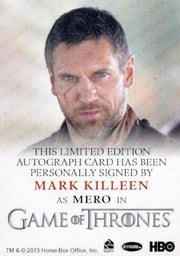 Game of Thrones Season 3 Mark Killeen as Mero Autograph Card   - TvMovieCards.com