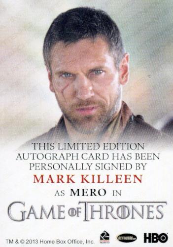 Game of Thrones Season 3 Mark Killeen as Mero Autograph Card   - TvMovieCards.com