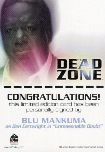 Dead Zone Seasons 1 & 2 Blu Mankuma as Ben Cartwright Autograph Card   - TvMovieCards.com