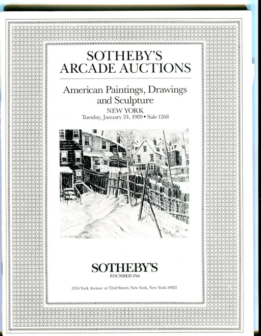 Sothebys Arcade Auction Catalog Jan 24th, 1989 American Paintings, Drawings   - TvMovieCards.com