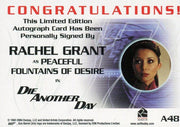 James Bond A48 The Quotable James Bond Rachel Grant Autograph Card   - TvMovieCards.com