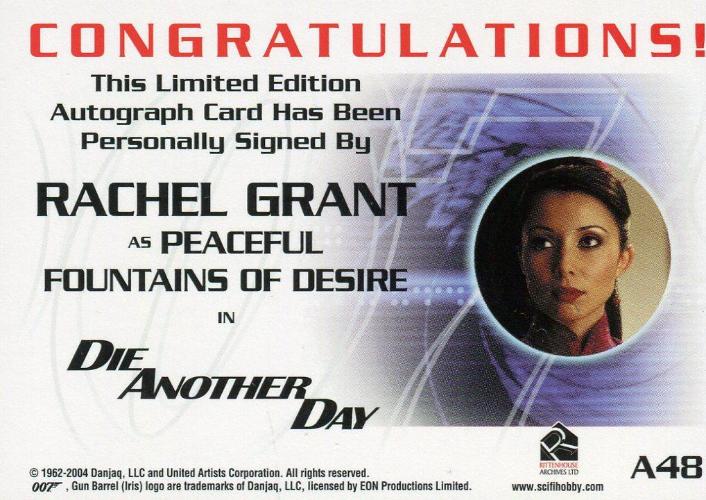 James Bond A48 The Quotable James Bond Rachel Grant Autograph Card   - TvMovieCards.com
