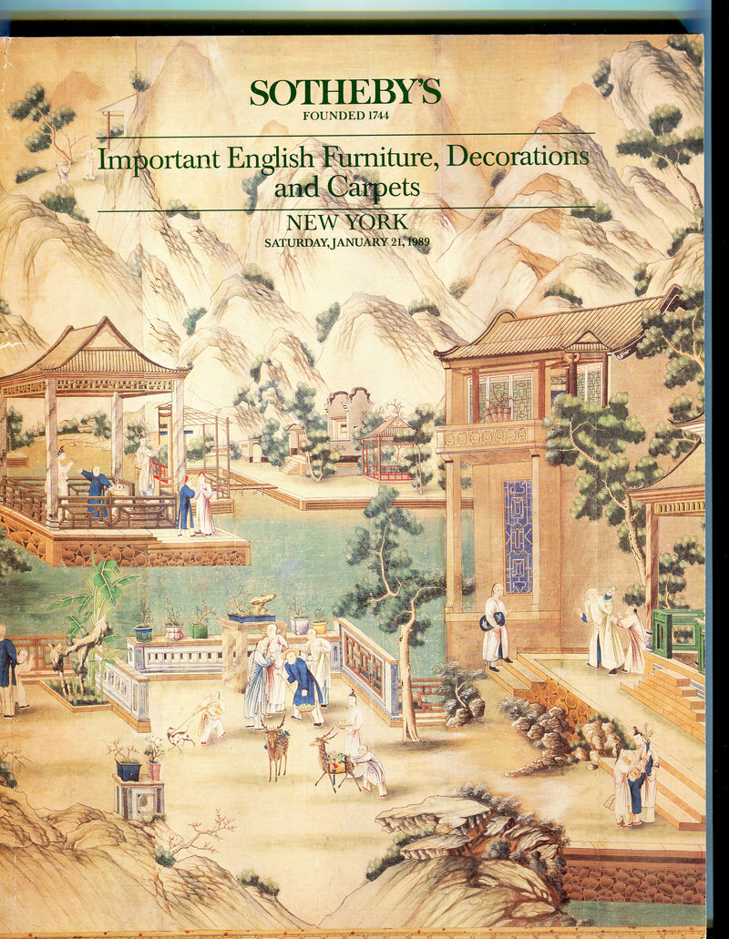Sothebys Auction Catalog Jan 21, 1989 Important English Furniture, Decoration   - TvMovieCards.com
