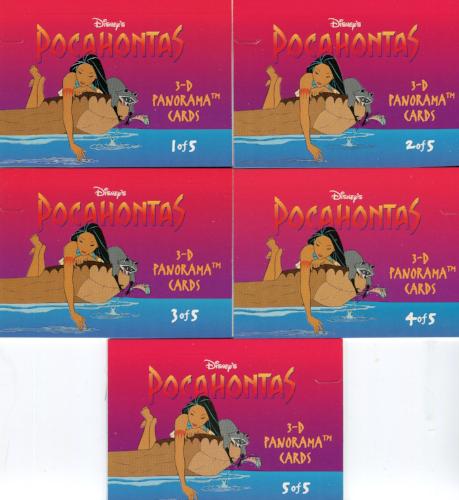 Pocahontas Disney Movie 3-D Panorama Pop-Up Chase Card Set 5 Cards   - TvMovieCards.com