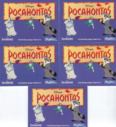Pocahontas Disney Movie 3-D Panorama Pop-Up Chase Card Set 5 Cards   - TvMovieCards.com
