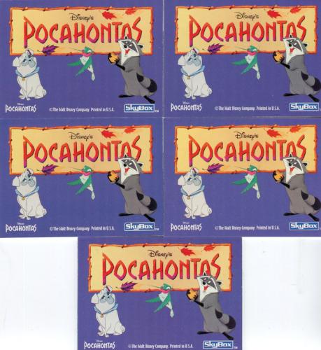 Pocahontas Disney Movie 3-D Panorama Pop-Up Chase Card Set 5 Cards   - TvMovieCards.com