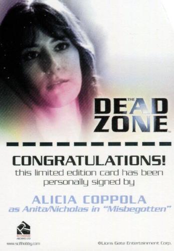 Dead Zone Seasons 1 & 2 Alicia Coppola as Anita Nicholas Autograph Card   - TvMovieCards.com