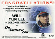 James Bond A36 The Quotable James Bond Will Yun Lee Autograph Card   - TvMovieCards.com