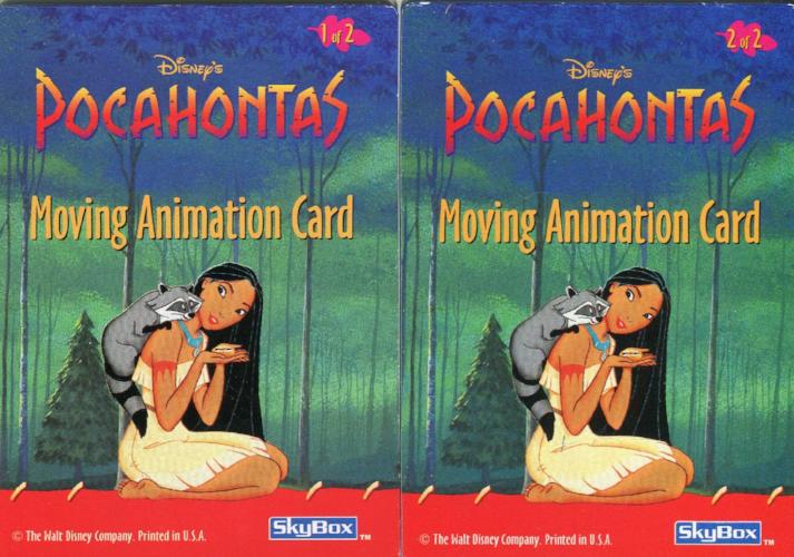 Pocahontas Disney Movie Moving Animation Chase Card Set 2 Cards   - TvMovieCards.com