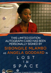 Lost in Space Season 1 Sibongile Mlambo as Angela Autograph Card #2   - TvMovieCards.com