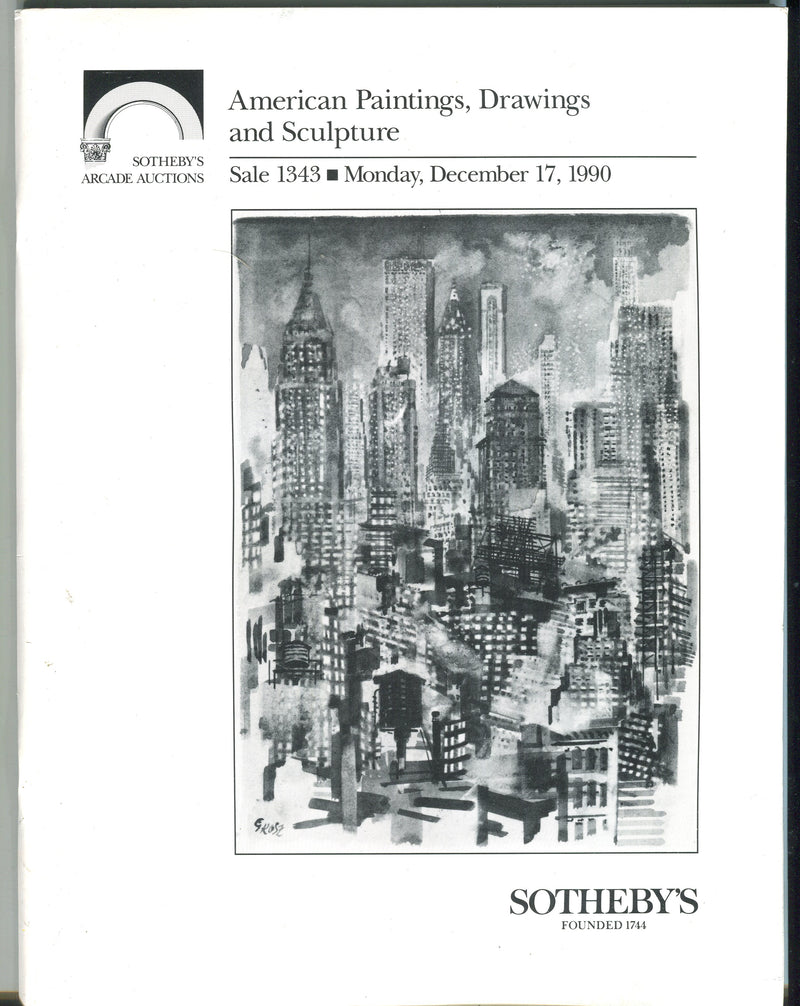 Sothebys Auction Catalog December 17th, 1990 American Painting Drawing Sculpture   - TvMovieCards.com