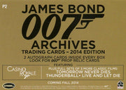 James Bond Archives 2014 Edition Promo Card P2   - TvMovieCards.com