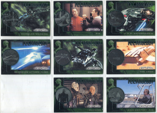 STAR TREK NEMESIS 2002 Complete "TECHNOLOGY" Foil CHASE CARD SET (T1-T8)   - TvMovieCards.com