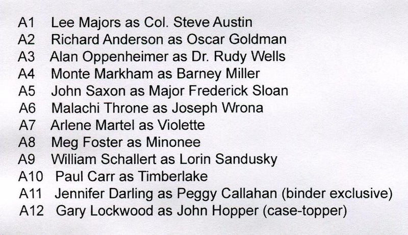 Six Million Dollar Man Seasons 1 & 2 Autograph Card Set 12 Cards   - TvMovieCards.com