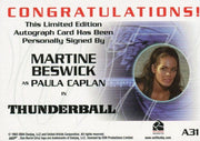 James Bond A31 The Quotable James Bond Martine Beswick Autograph Card   - TvMovieCards.com