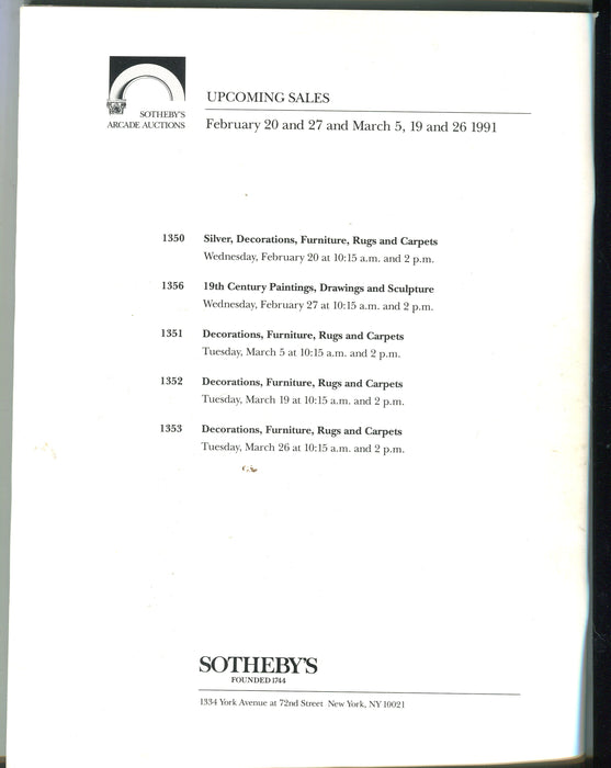 Sothebys Auction Catalog Feb 12 1991 Modern & Contemporary Paintings Drawings   - TvMovieCards.com