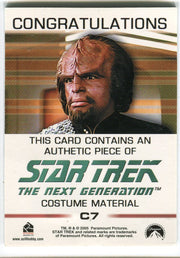 Star Trek Quotable Next Generation TNG Costume Card C7 Lieutenant Worf Black   - TvMovieCards.com