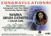James Bond A46 The Quotable James Bond Maria Grazia Cucinotta Autograph Card   - TvMovieCards.com