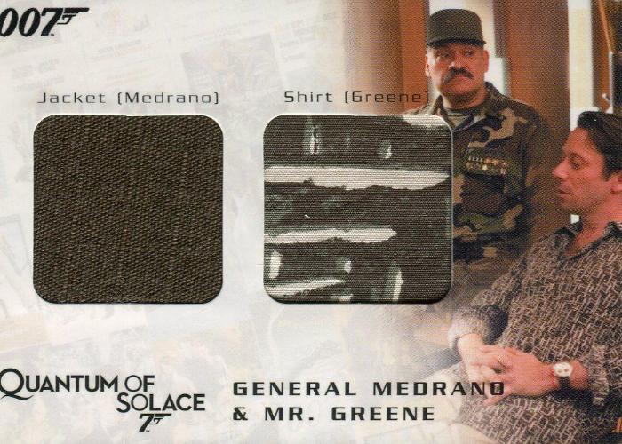 James Bond 2009 Archives Medrano & Mr. Green Double Relic Card QC08 #224/825   - TvMovieCards.com
