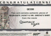 James Bond 2009 Archives Medrano & Mr. Green Double Relic Card QC08 #224/825   - TvMovieCards.com