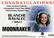 James Bond A34 The Quotable James Bond Blanche Ravalec Autograph Card   - TvMovieCards.com