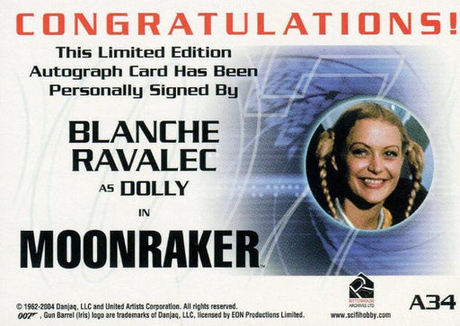 James Bond A34 The Quotable James Bond Blanche Ravalec Autograph Card   - TvMovieCards.com