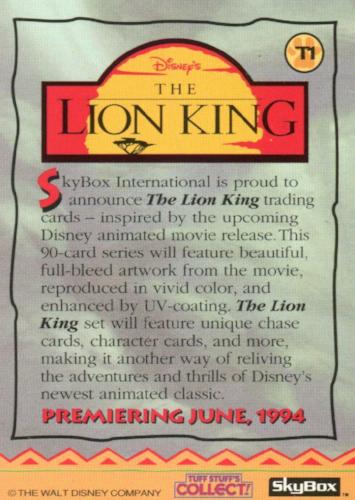 Lion King Disney Movie Special Edition Collect Magazine Sealed Promo Card T1   - TvMovieCards.com