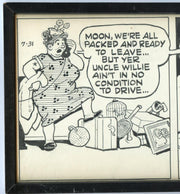 Frank Willard Moon Mullins Comic Strip Original Art  Framed 7-31  Hand SIGNED Bl   - TvMovieCards.com