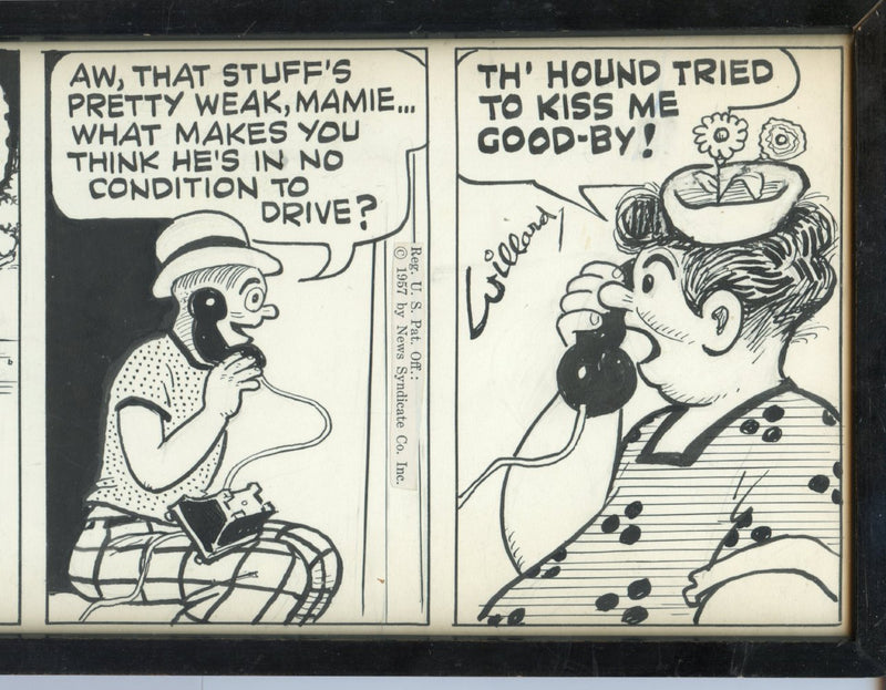 Frank Willard Moon Mullins Comic Strip Original Art  Framed 7-31  Hand SIGNED Bl   - TvMovieCards.com