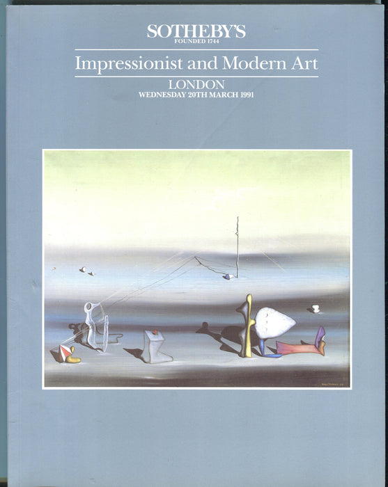 Sothebys Auction Catalog March 20 1991 Impressionist and Modern Art   - TvMovieCards.com