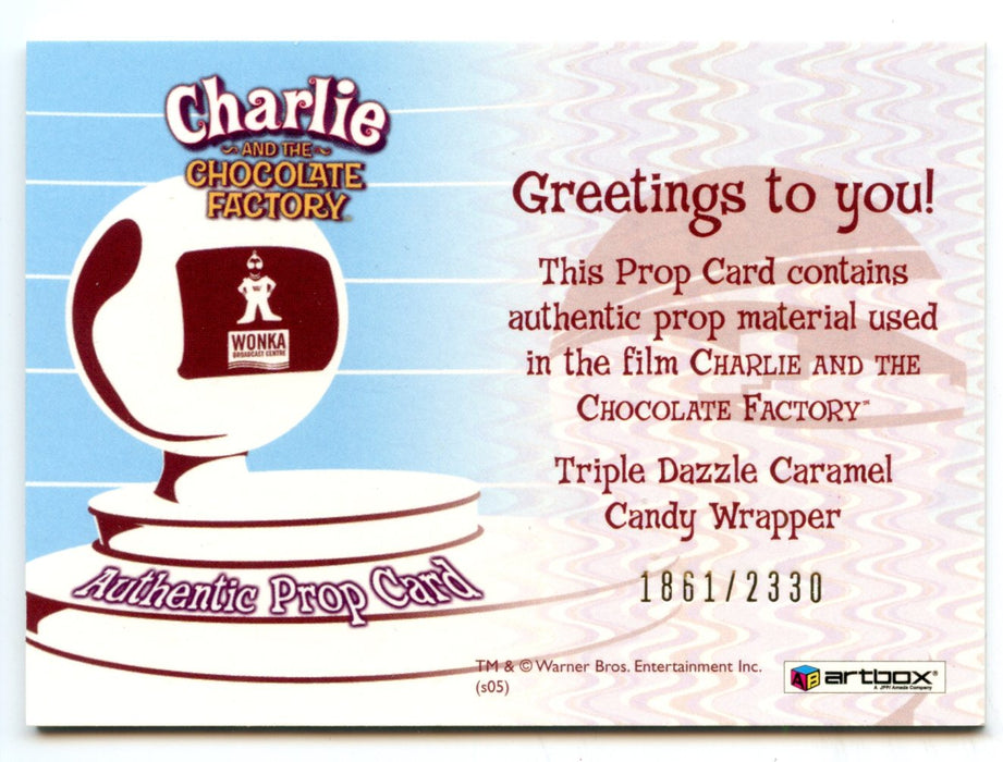 Charlie & Chocolate Factory Golden Ticket Candy Wrapper Prop Card #1861/2330   - TvMovieCards.com