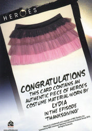 Heroes Archives Lydia Costume Card Rittenhouse 2010   - TvMovieCards.com