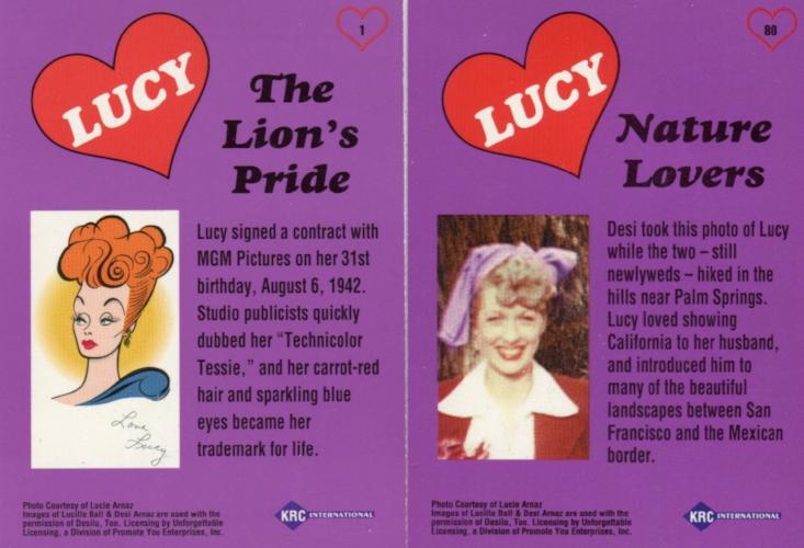 Lucy Moments & Memories Base Card Set 80 Cards KRC Int. 1995   - TvMovieCards.com