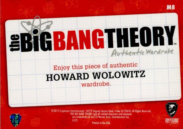 Big Bang Theory Seasons 1 & 2 Howard's Green Pants Wardrobe Costume Card M8   - TvMovieCards.com