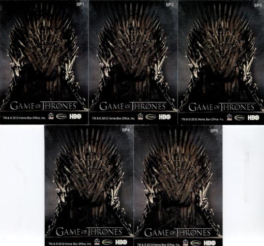 Game of Thrones Season 1 You Win or You Die Chase Card Set 5 Cards   - TvMovieCards.com