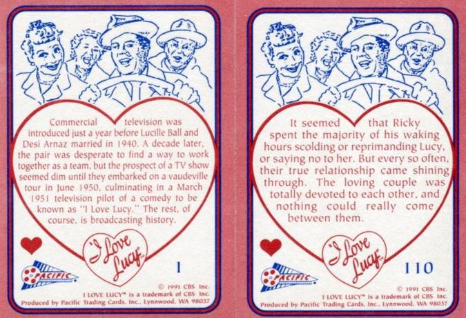 Lucy I Love Pink Front Factory Card Set 110 Cards Unsealed Pacific 1991   - TvMovieCards.com