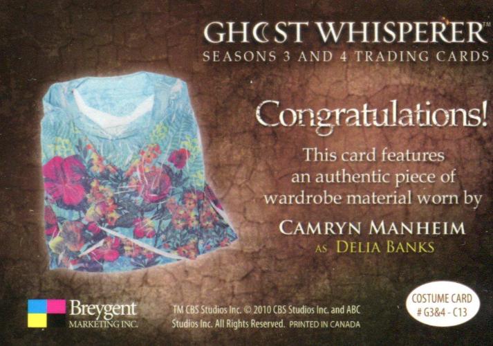 Ghost Whisperer Seasons 3 & 4 Camryn Manheim as Delia Banks Costume Card C13   - TvMovieCards.com