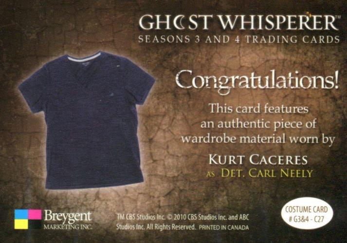 Ghost Whisperer Seasons 3 & 4 Kurt Caceres as Det. Carl Neely Costume Card C27   - TvMovieCards.com