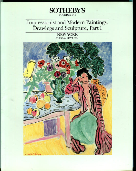 Sothebys Auction Catalog May 7 1991 Impressionist & Modern Paintings Part I   - TvMovieCards.com